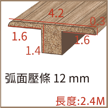 弧面壓條(區隔條)12mm